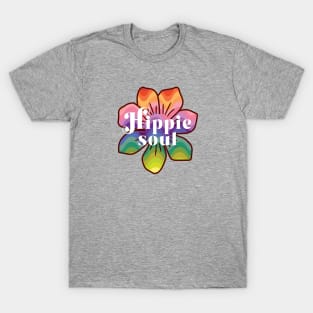 Hippie flower in bright rainbow colours T-Shirt